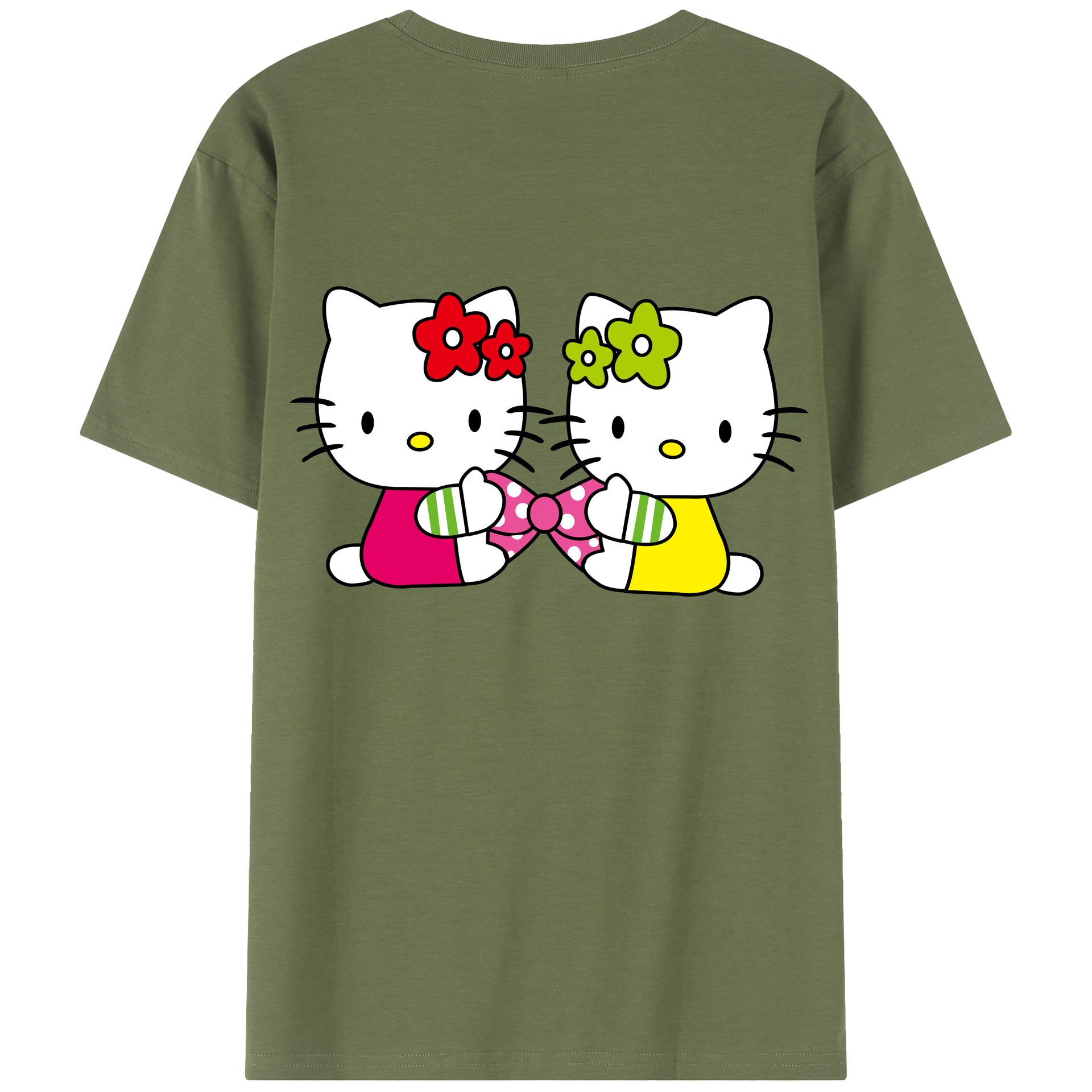 （画像用） Hello Kitty ハローキティ 綿100％半袖Tシャツ（背面プリント）